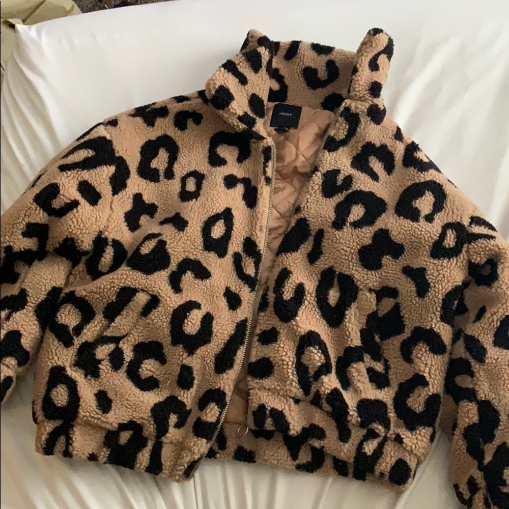 Sherpa/ Teddy Cheetah print jacket